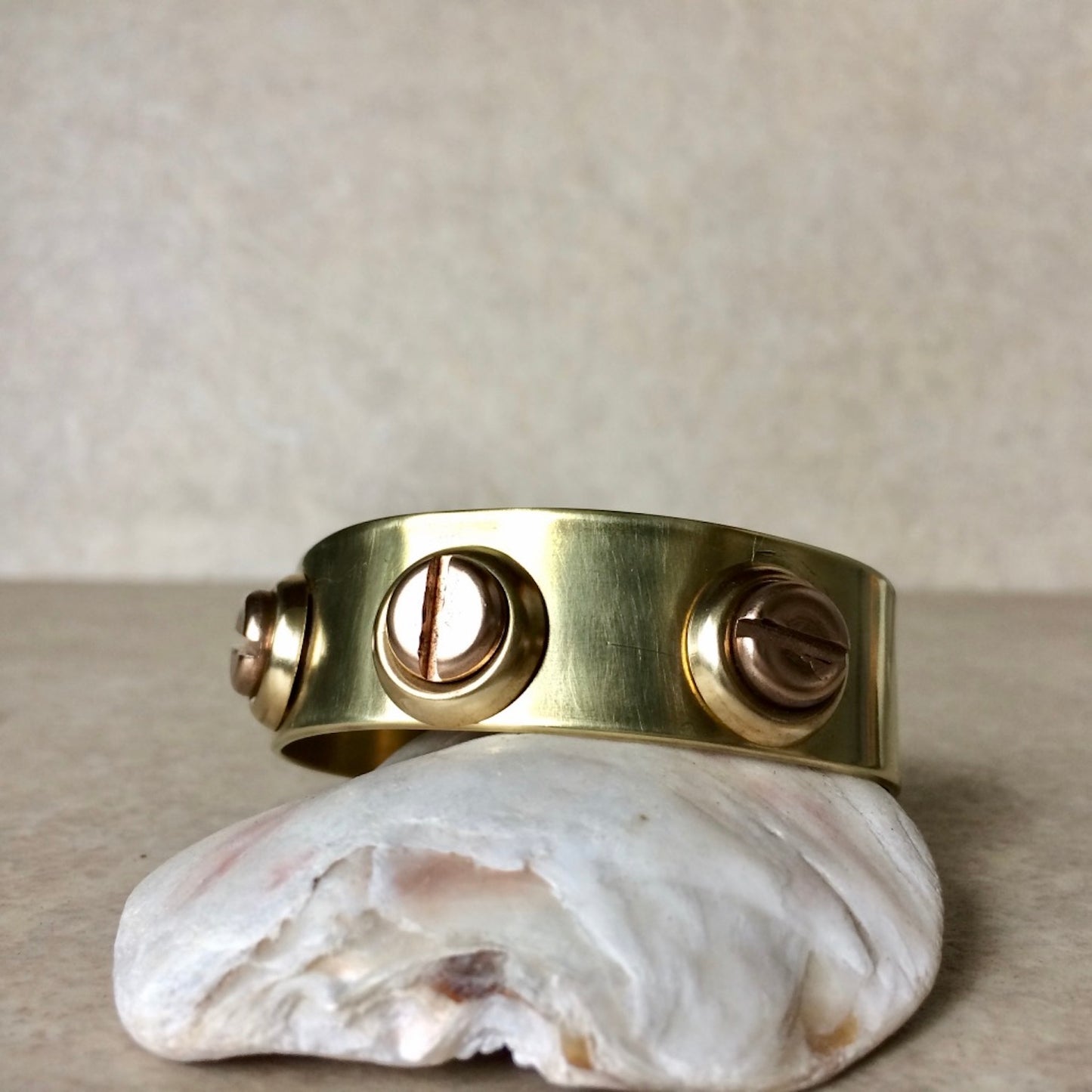 Bronze Flat Screw Cuff Bracelet