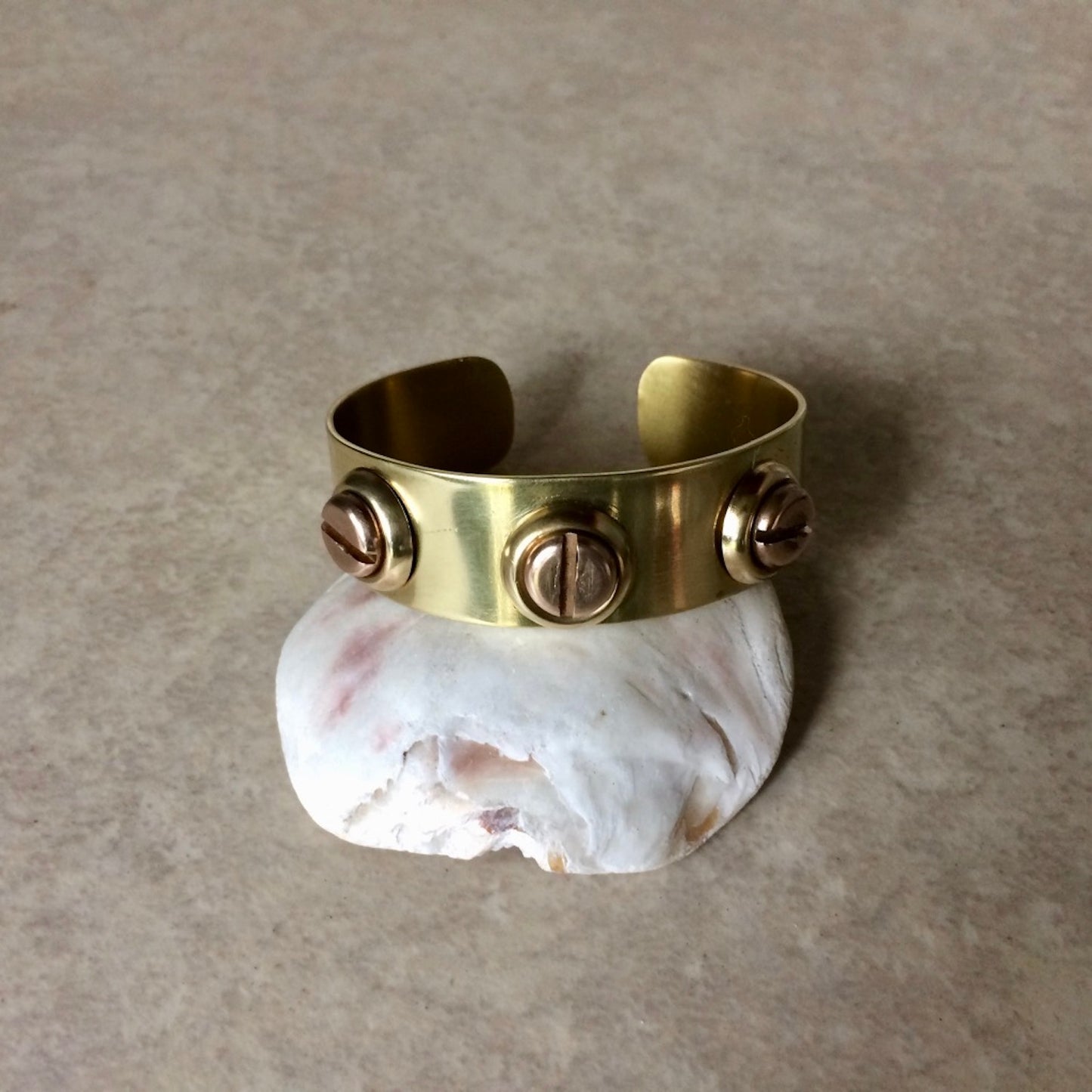 Bronze Flat Screw Cuff Bracelet
