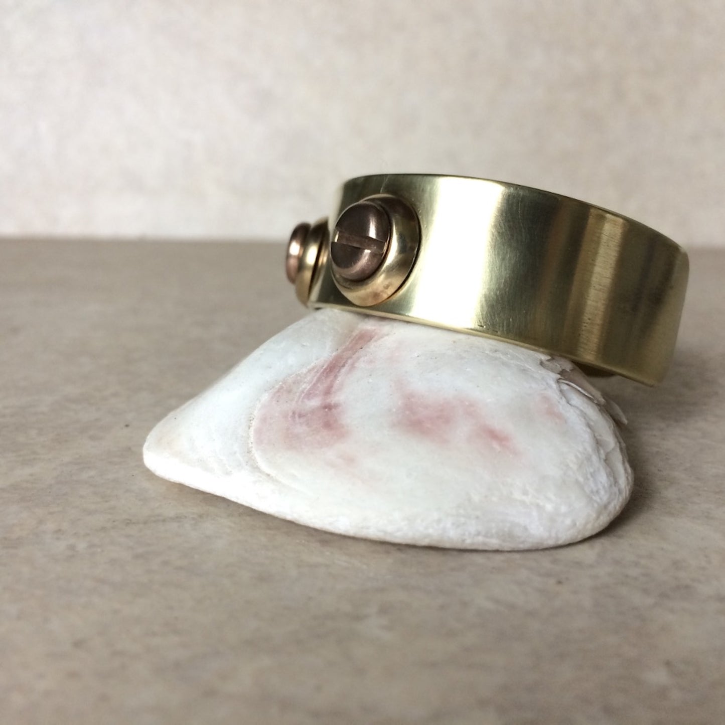 Bronze Flat Screw Cuff Bracelet
