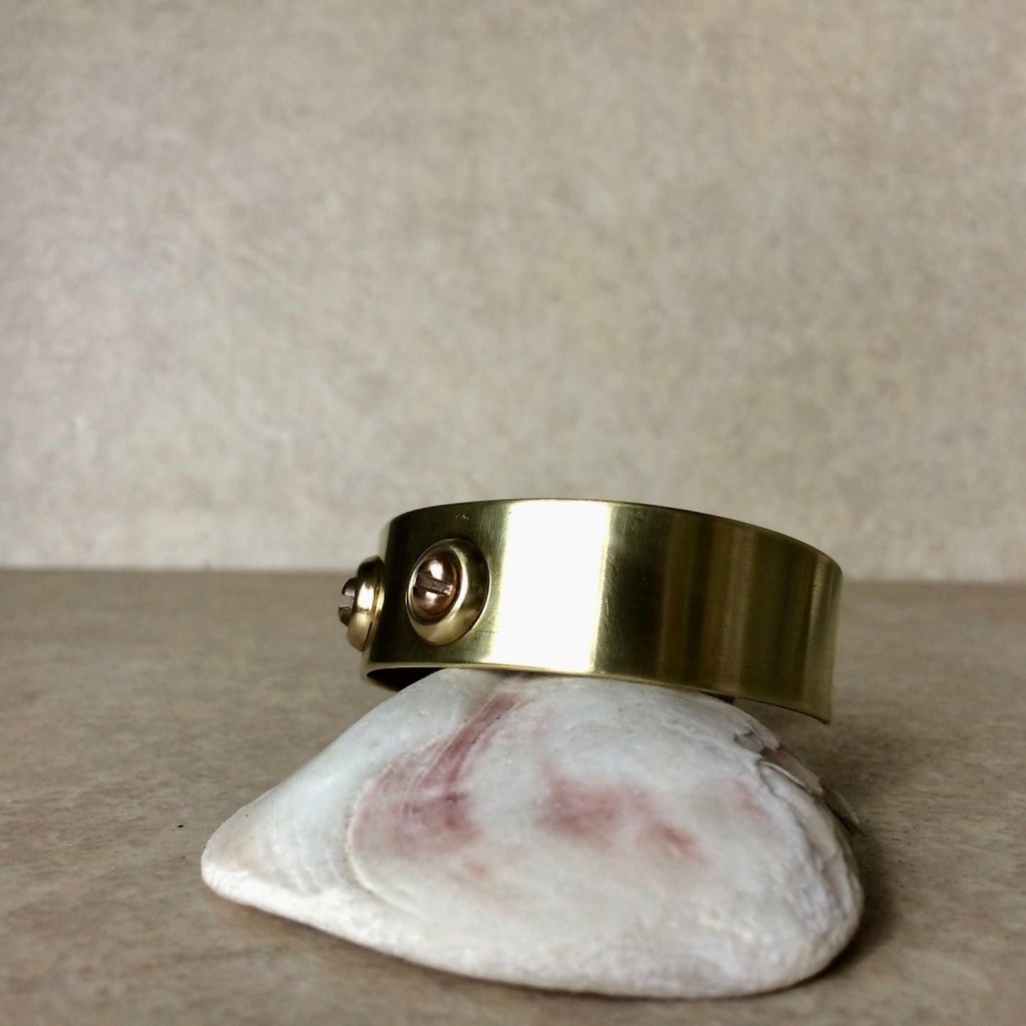 Bronze Screw on Brass Cuff Bracelet