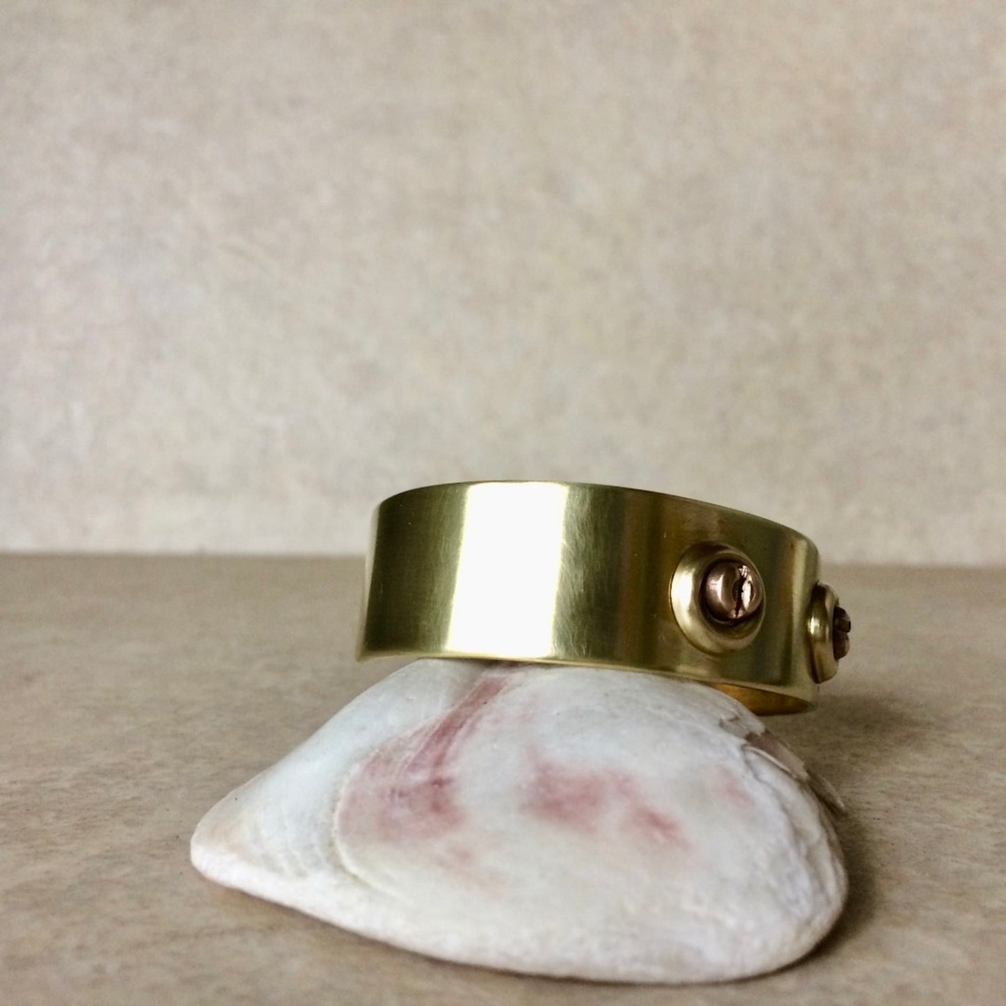 Bronze Screw on Brass Cuff Bracelet
