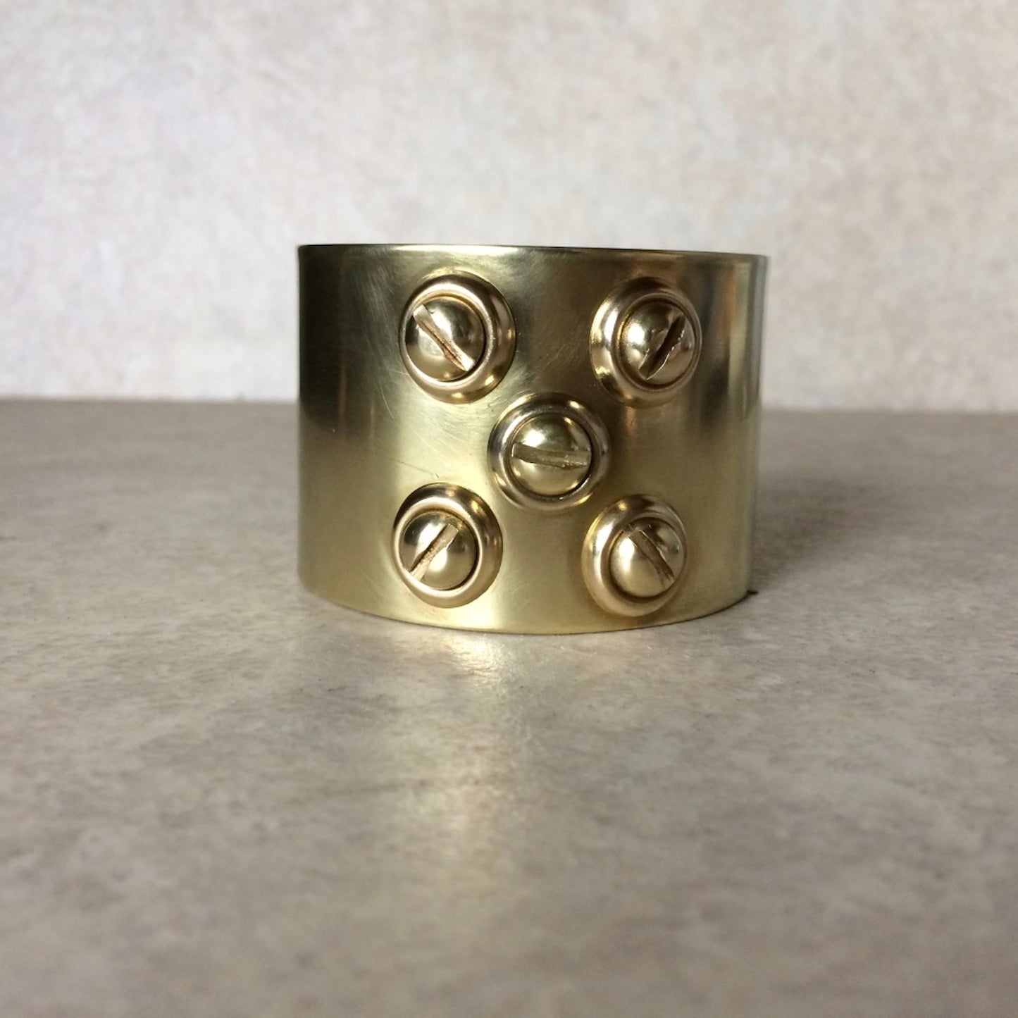 Five Screw Brass Cuff Bracelet