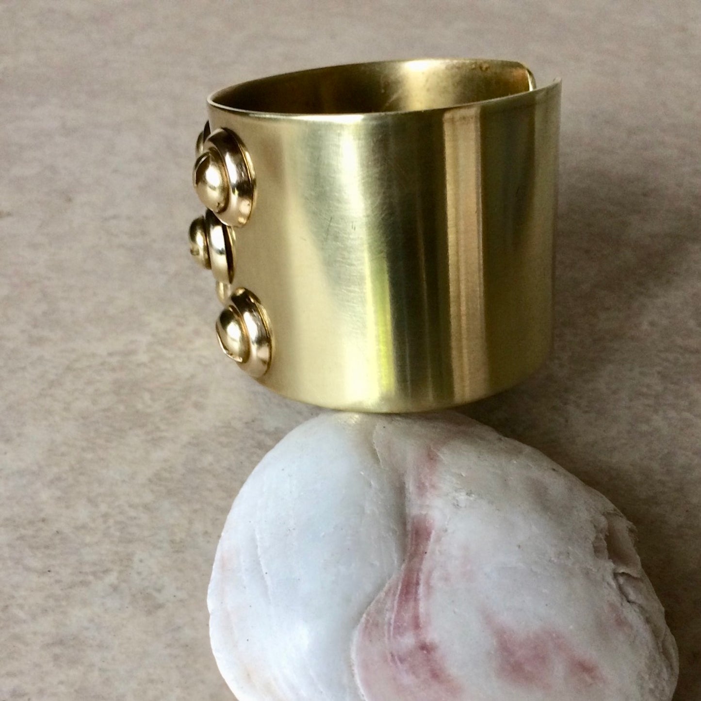 Five Screw Brass Cuff Bracelet