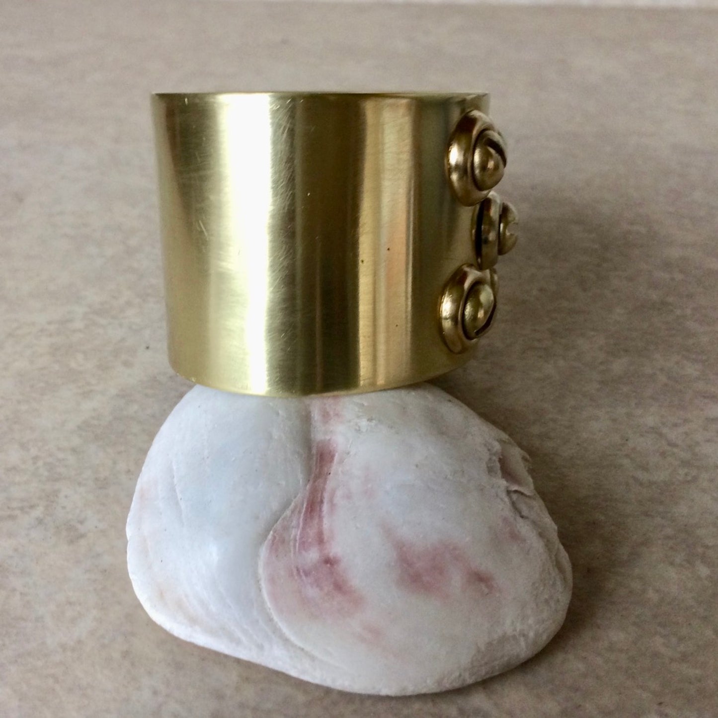 Five Screw Brass Cuff Bracelet