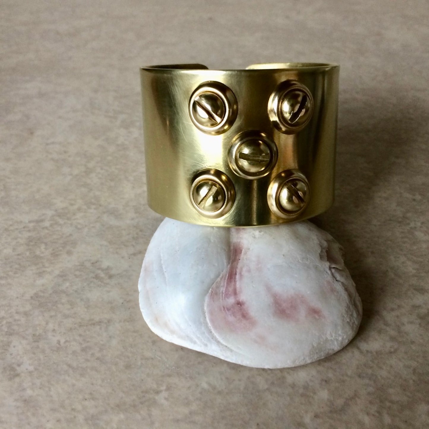 Five Screw Brass Cuff Bracelet