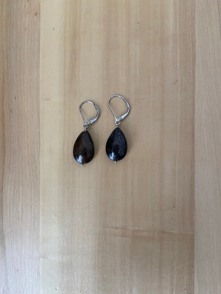 Bronzite Dangle Earrings