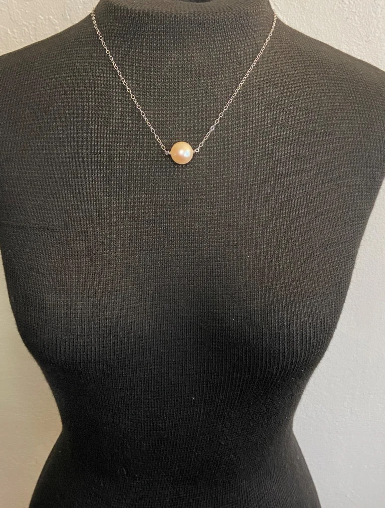 Peach Pearl Necklace