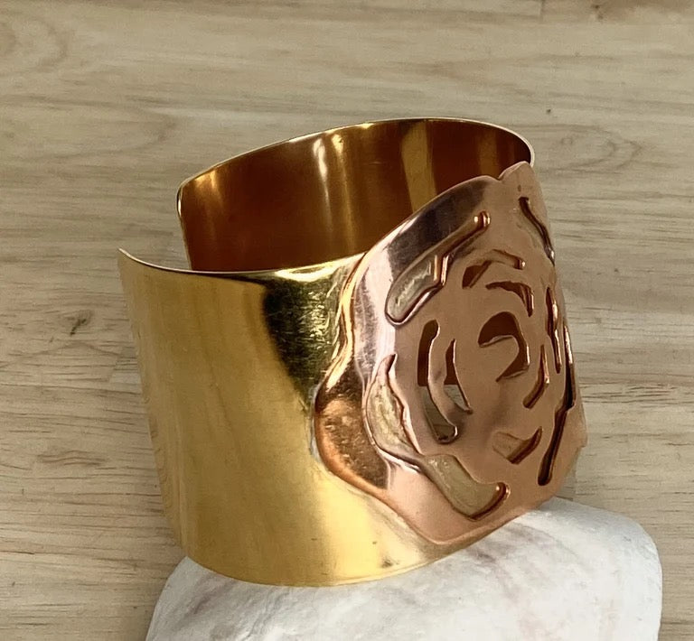Copper Rose Cuff Bracelet