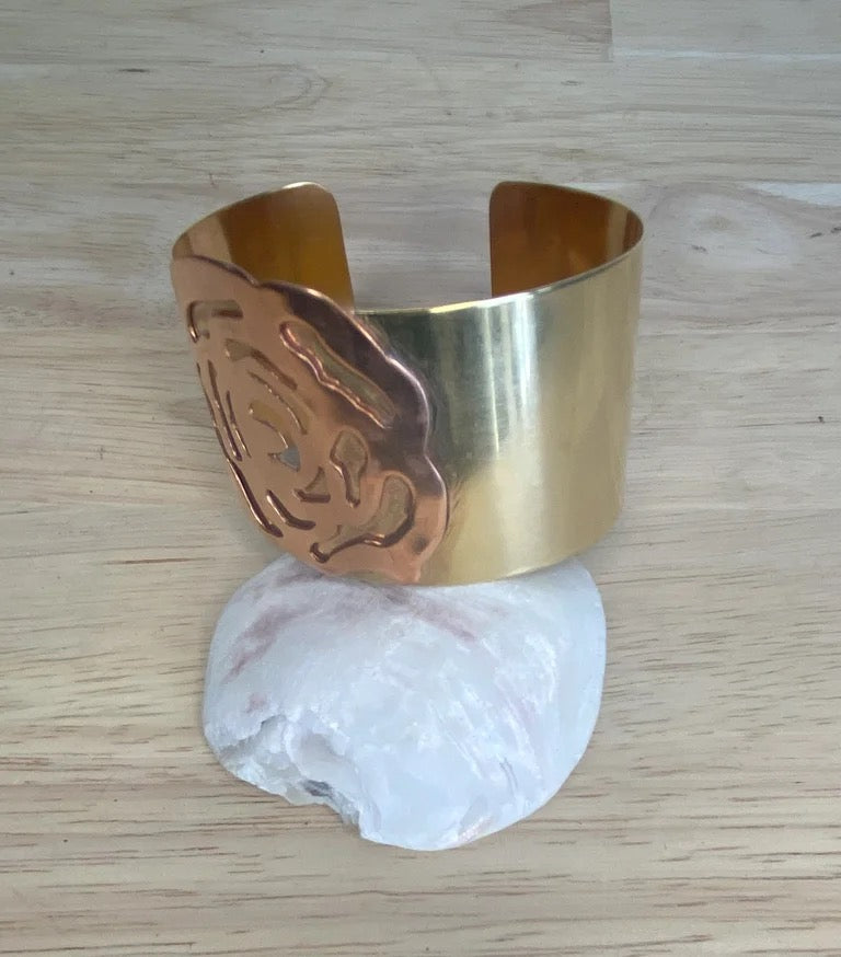 Copper Rose Cuff Bracelet