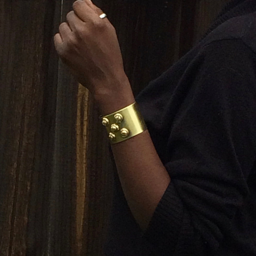 Five Screw Brass Cuff Bracelet