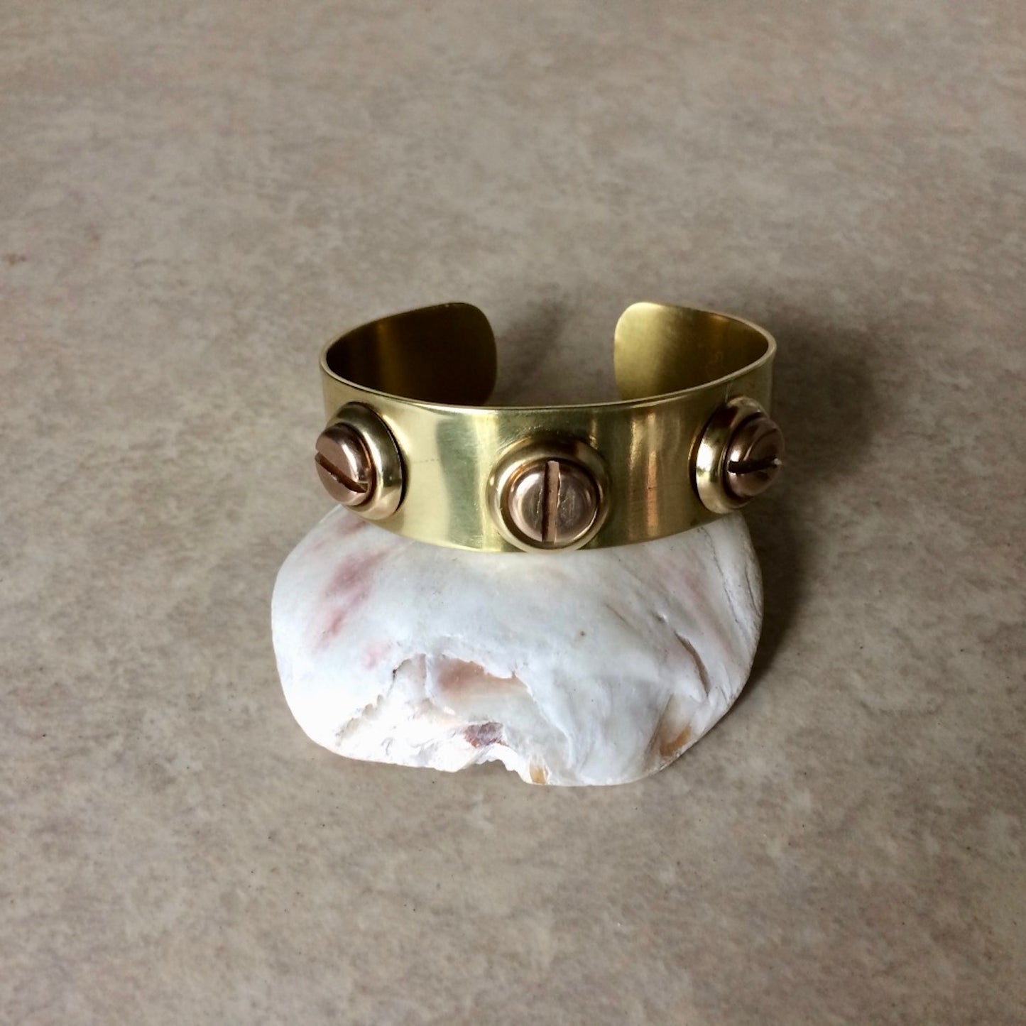 Bronze Flat Screw Cuff Bracelet