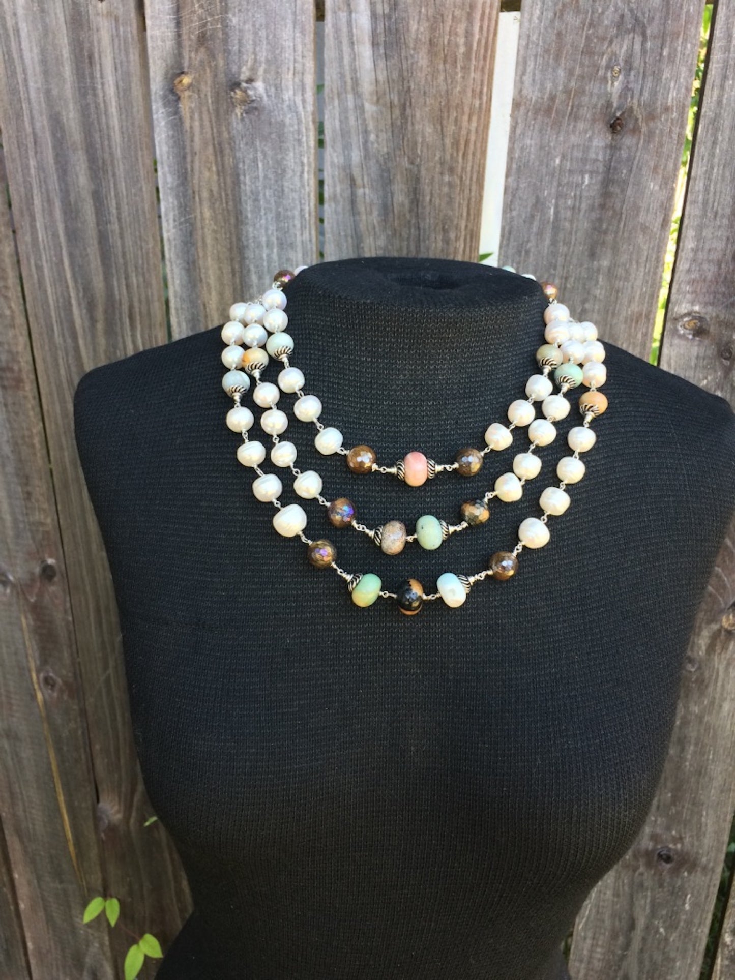 Graduated Ammonite & Pearl Necklace