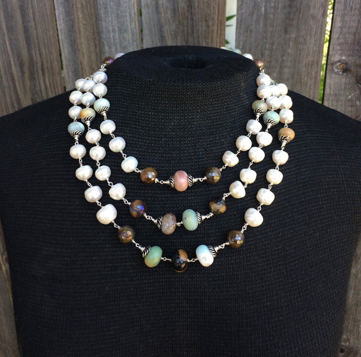 Graduated Ammonite & Pearl Necklace