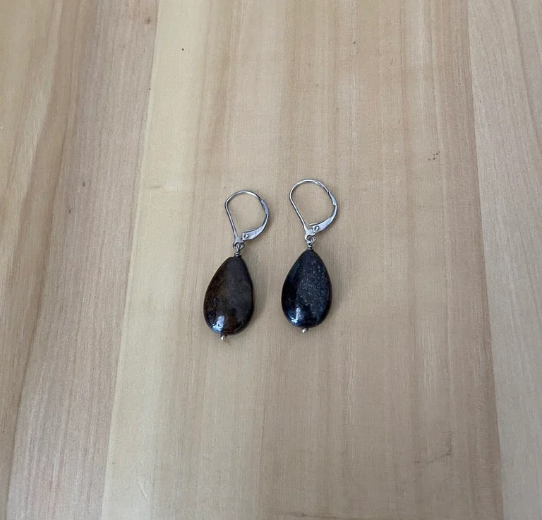 Bronzite Dangle Earrings