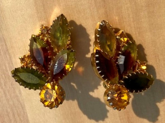 Vintage Multi Color Stone Earrings