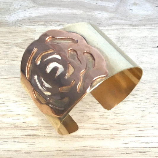 Copper Rose Cuff Bracelet