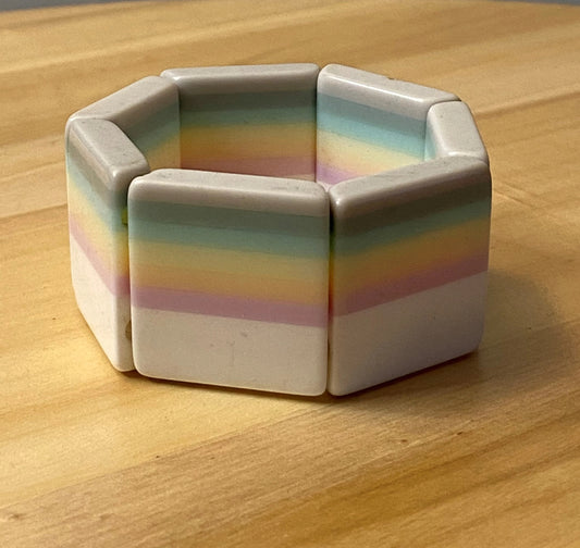 Vintage 1970's Rainbow Stretch Bracelet