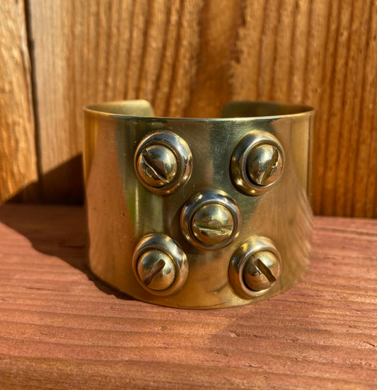Five Screw Brass Cuff Bracelet