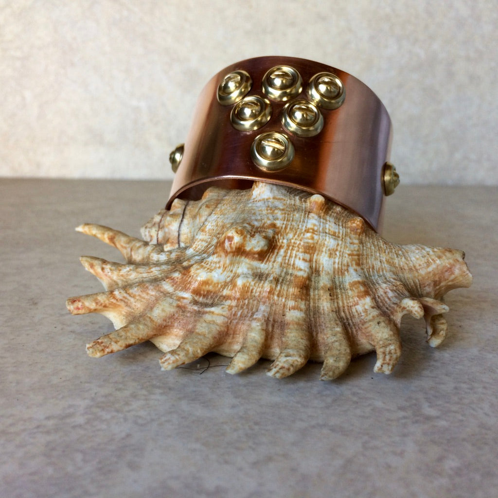 Copper & Brass Screw Triangle Cuff Bracelet